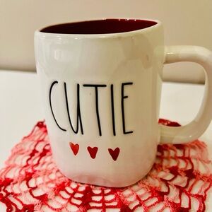 Cutie Mug from Rae Dunn’s Artisan Collection Large Mug White Red Valentine
